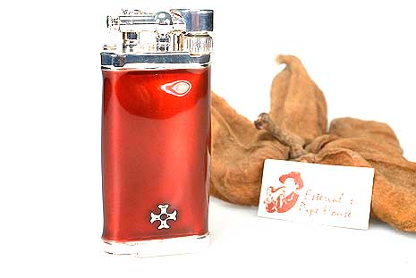 Sillems 1186R Pipe Lighter Old Boy Enamel red